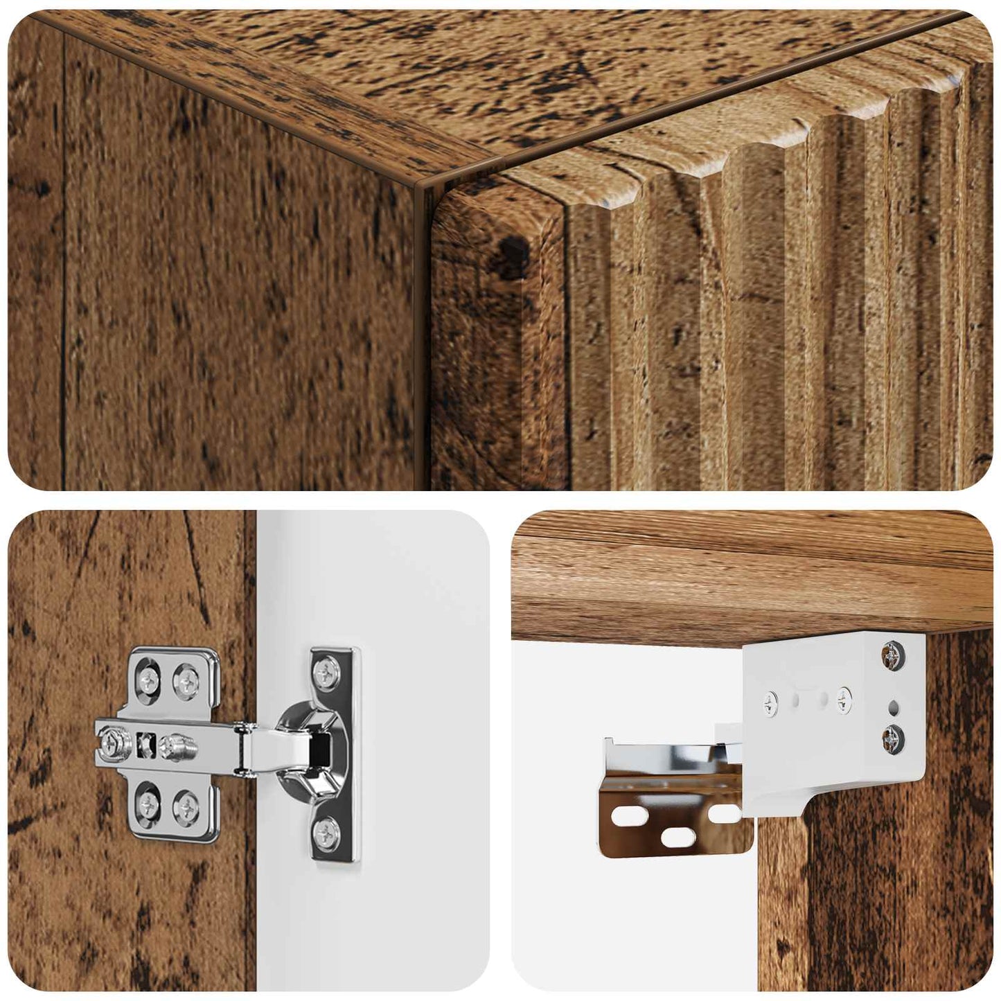 Wall-mounted Bathroom Cabinet Old Wood 33 x 34.5 x 60 cm