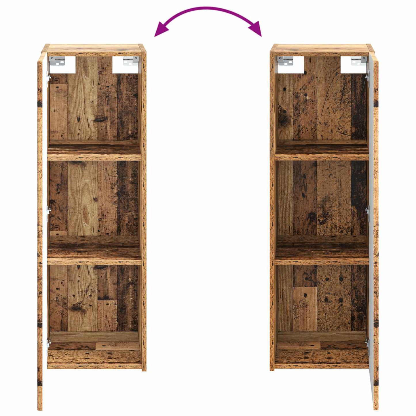 Wall-mounted Bathroom Cabinet Old Wood 33 x 34.5 x 60 cm