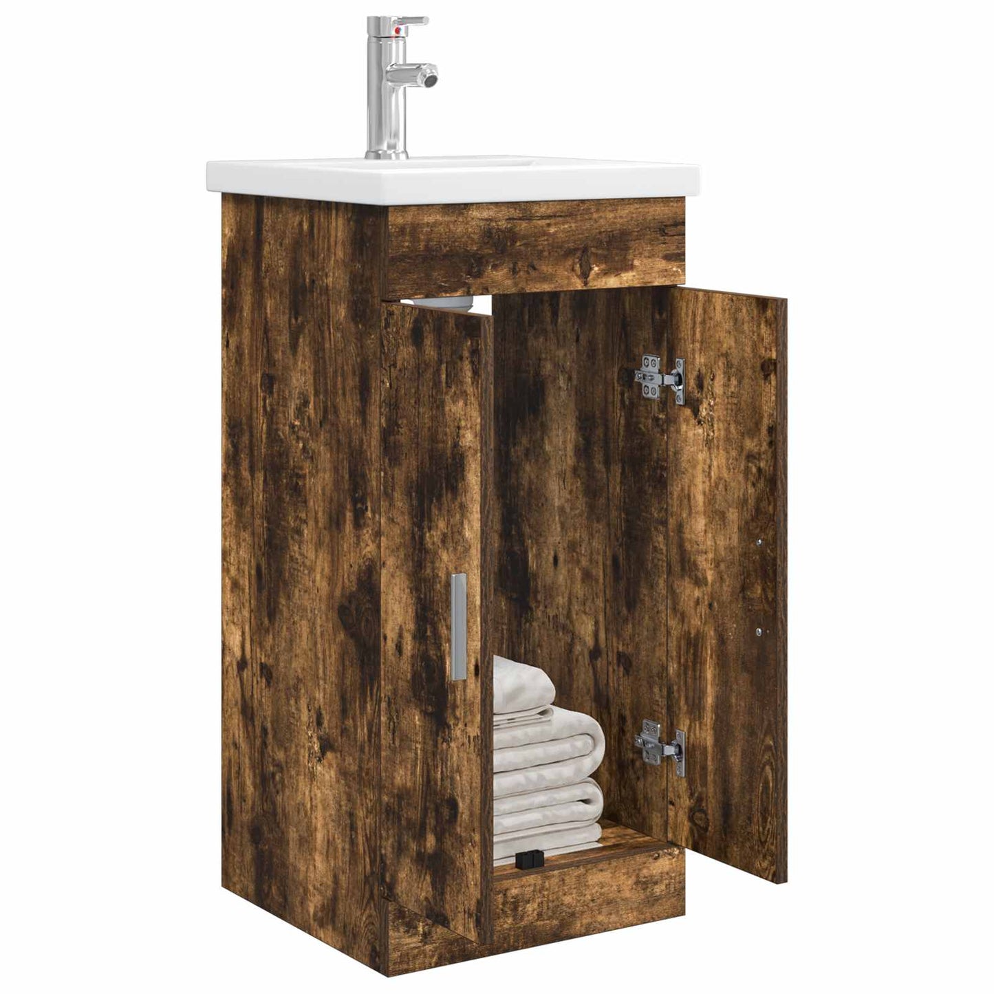 Bathroom Vanity with Sink Smoked Oak 42 x 40 x 84.5 cm