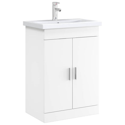Bathroom Under Sink Cabinet White 56 x 37.5 x 81 cm