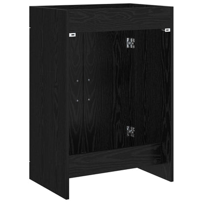 Bathroom Under Sink Cabinet Black Oak 56 x 37.5 x 81 cm