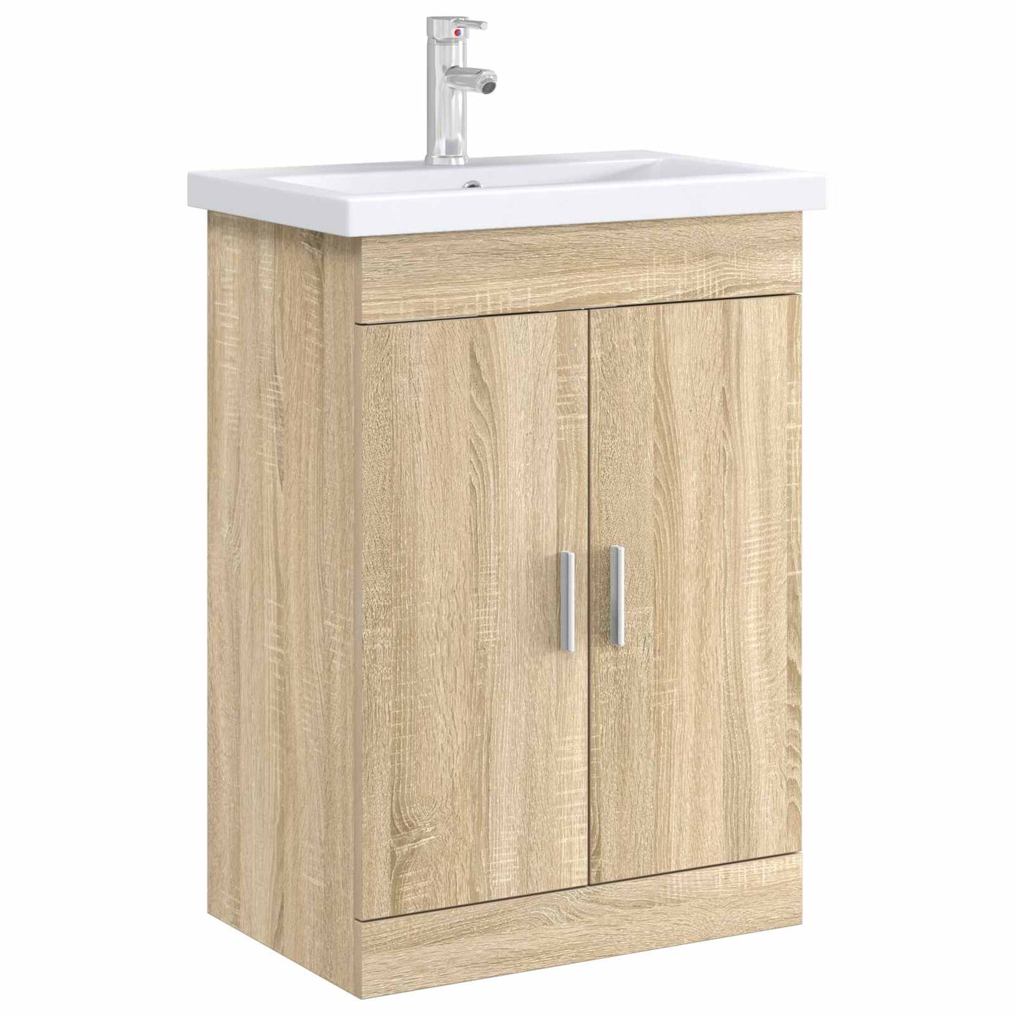 Bathroom Under Sink Cabinet Sonoma Oak 56 x 37.5 x 81 cm