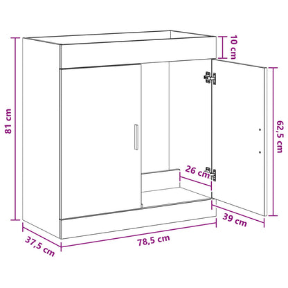 Bathroom Under Sink Cabinet Concrete Grey 78.5 x 37.5 x 81 cm