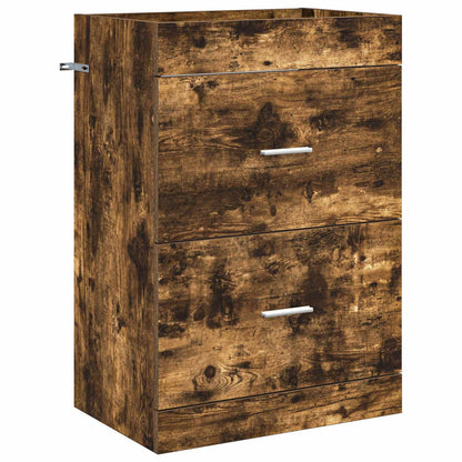 Bathroom Under Sink Cabinet Smoked Oak 56 x 37.5 x 81 cm