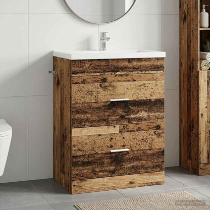 Bathroom Under Sink Cabinet Old Wood 56 x 37.5 x 81 cm