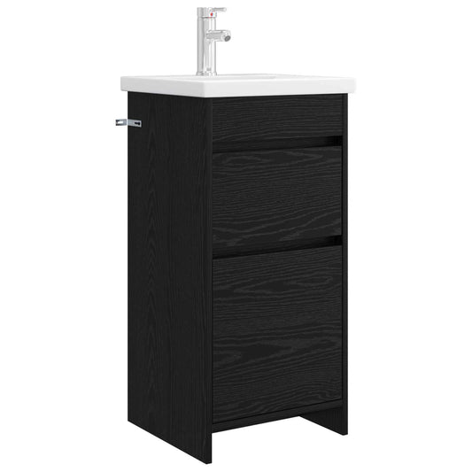 Bathroom Vanity with Sink Black Oak 42 x 40 x 84.5 cm