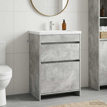 Bathroom Under Sink Cabinet Concrete Grey 56 x 37.5 x 81 cm