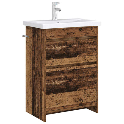 Bathroom Under Sink Cabinet Old Wood 56 x 37.5 x 81 cm