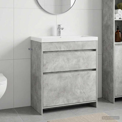Bathroom Under Sink Cabinet Concrete Grey 78.5 x 37.5 x 81 cm