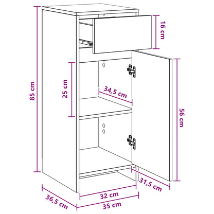 Bathroom Cabinet White 35 x 36.5 x 85 cm Engineered Wood