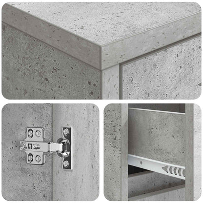 Bathroom Cabinet Concrete Grey 30 x 33 x 190 cm Engineered Wood