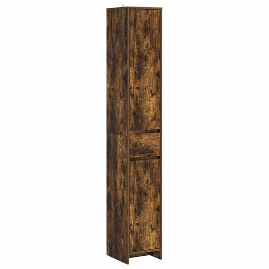 Bathroom Cabinet Smoked Oak 30 x 33 x 190 cm Engineered Wood