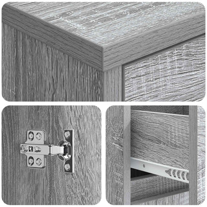 Bathroom Cabinet Grey Sonoma 30 x 33 x 190 cm Engineered Wood
