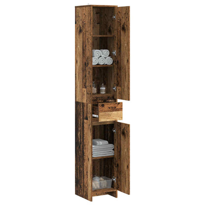 Bathroom Cabinet Old Wood 30 x 33 x 190 cm Engineered Wood