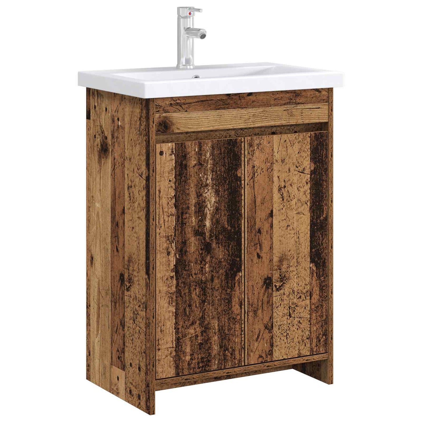 Bathroom Under Sink Cabinet Old Wood 56 x 37.5 x 81 cm