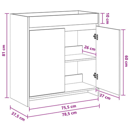Bathroom Under Sink Cabinet Old Wood 78.5 x 37.5 x 81 cm