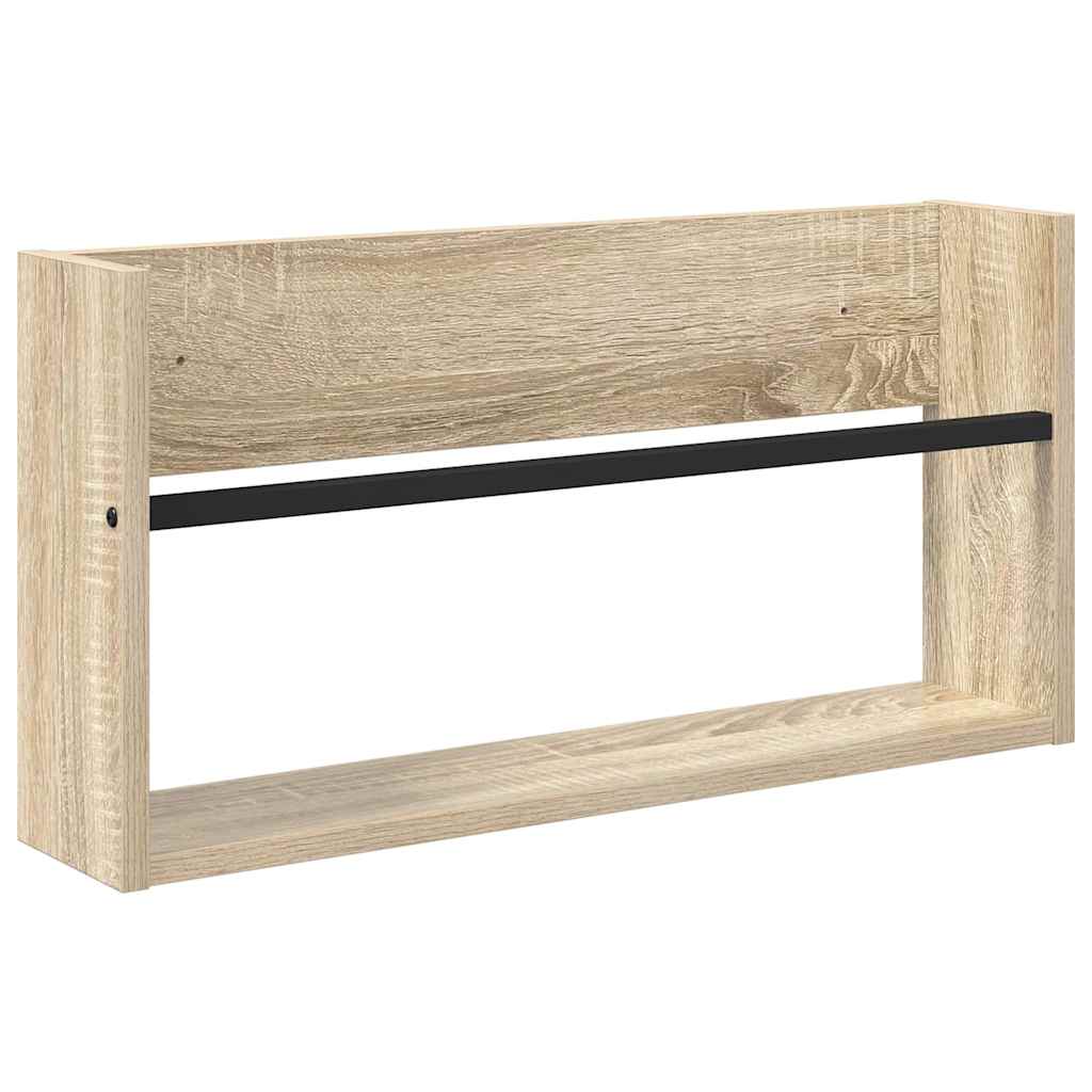 Magazine Rack Sonoma Oak 60 x 12 x 30 cm Engineered Wood