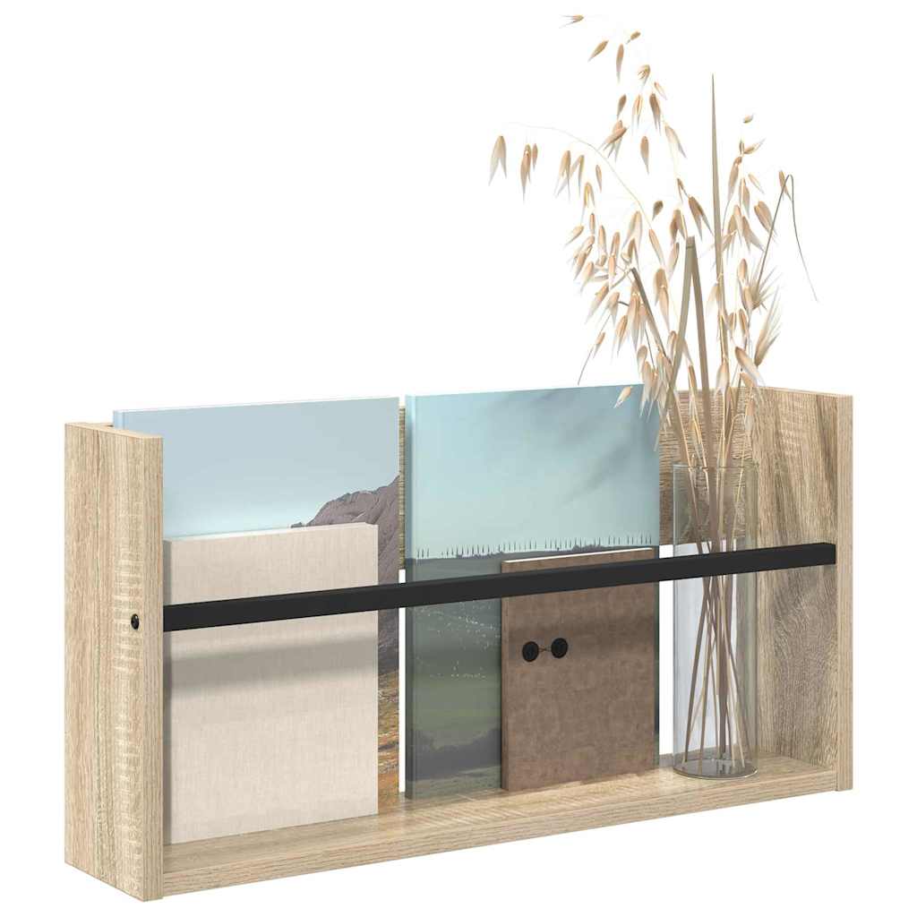 Magazine Rack Sonoma Oak 60 x 12 x 30 cm Engineered Wood