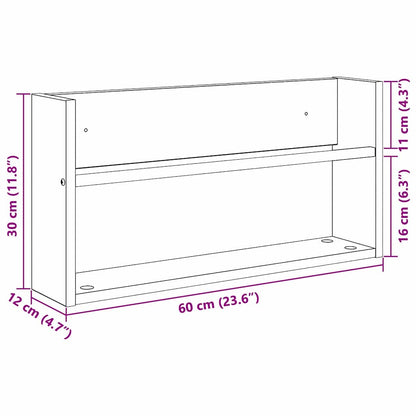 Magazine Rack Sonoma Oak 60 x 12 x 30 cm Engineered Wood
