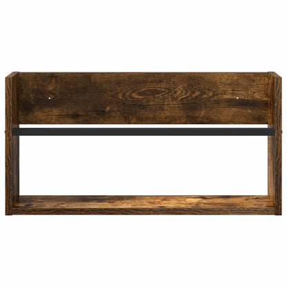 Magazine Rack 2 pcs Smoked Oak 60 x 12 x 30 cm Engineered Wood
