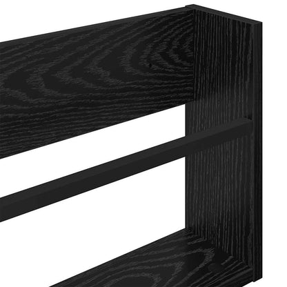 Magazine Rack Black Oak 80 x 12 x 30 cm Engineered Wood