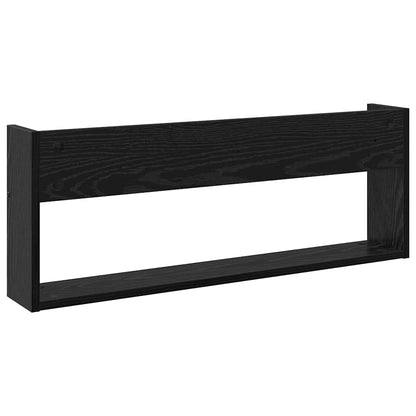 Magazine Rack Black Oak 80 x 12 x 30 cm Engineered Wood