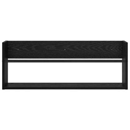 Magazine Rack 2 pcs Black Oak 80 x 12 x 30 cm Engineered Wood