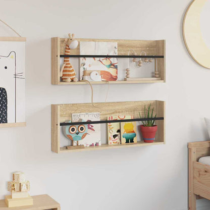 Magazine Rack 2 pcs Sonoma Oak 80 x 12 x 30 cm Engineered Wood