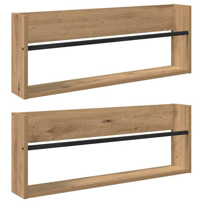 Magazine Rack 2 pcs Artisan Oak 80 x 12 x 30 cm Engineered Wood