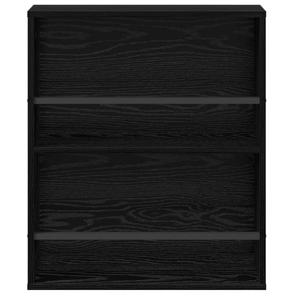 Magazine Rack Black Oak 60 x 12 x 70 cm Engineered Wood