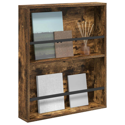 Magazine Rack Smoked Oak 60 x 12 x 70 cm Engineered Wood