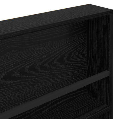 Magazine Rack Black Oak 80 x 12 x 70 cm Engineered Wood