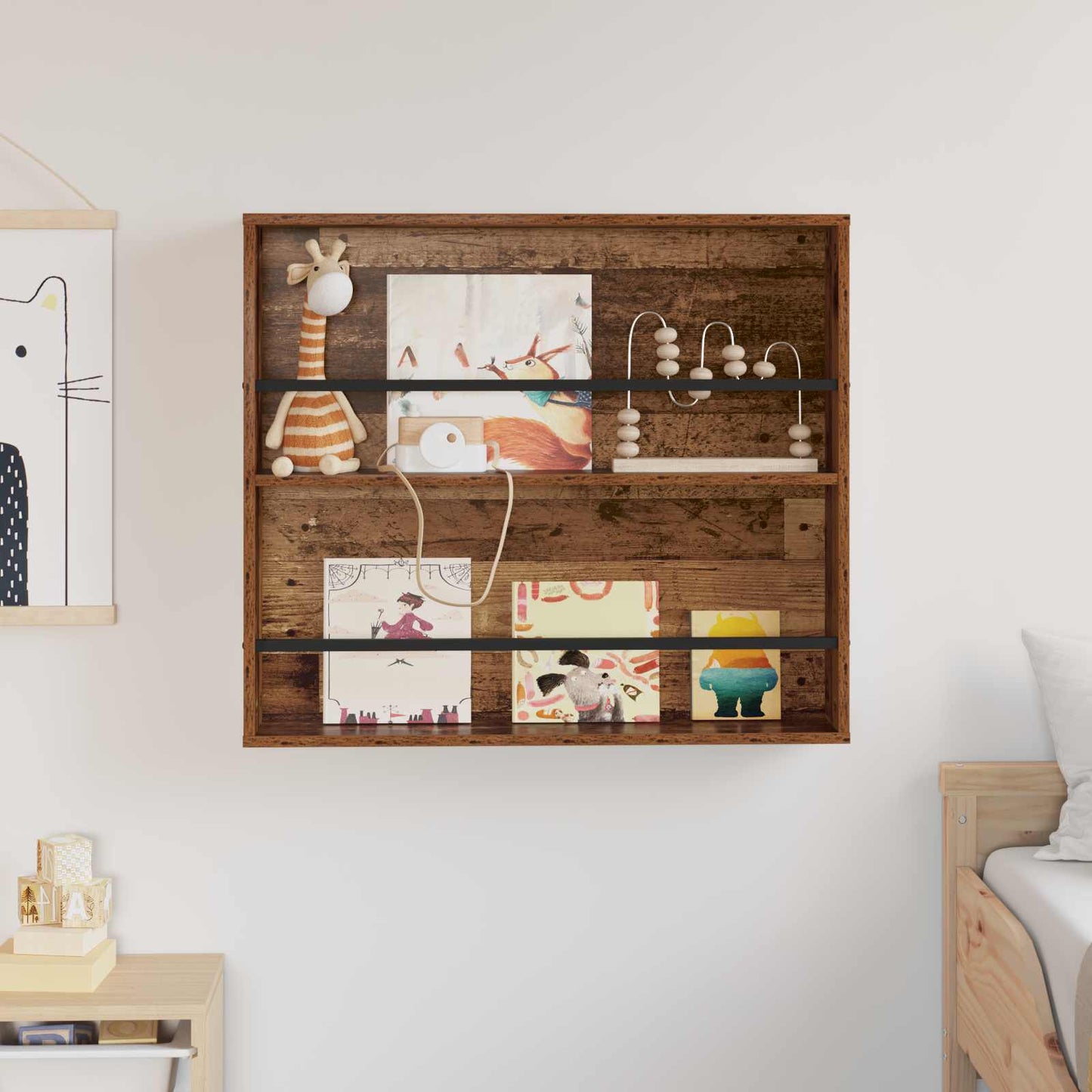 Magazine Rack Old Wood 80 x 12 x 70 cm Engineered Wood