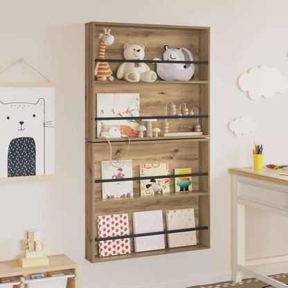 Magazine Rack 2 pcs Artisan Oak 80 x 12 x 70 cm Engineered Wood