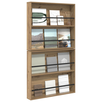 Magazine Rack 2 pcs Artisan Oak 80 x 12 x 70 cm Engineered Wood