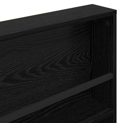 Magazine Rack Black Oak 100 x 12 x 70 cm Engineered Wood