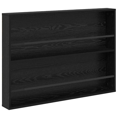 Magazine Rack Black Oak 100 x 12 x 70 cm Engineered Wood