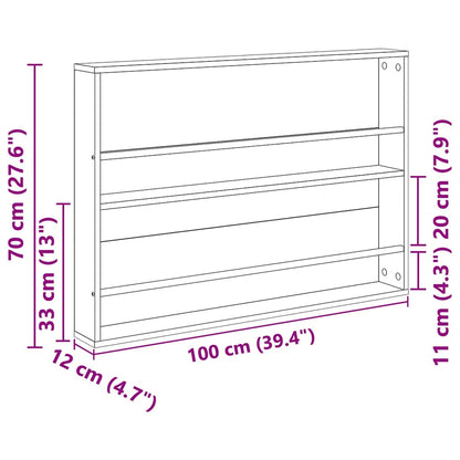 Magazine Rack 2 pcs Sonoma Oak 100 x 12 x 70 cm Engineered Wood
