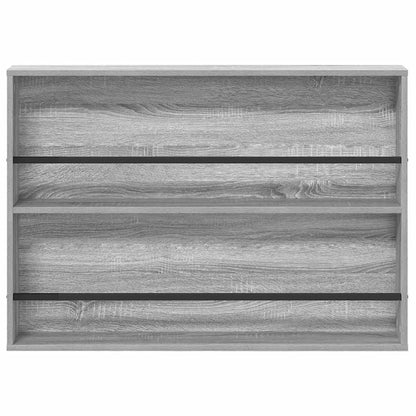 Magazine Rack with Shelf 2 pcs Grey Sonoma 100 x 12 x 70 cm