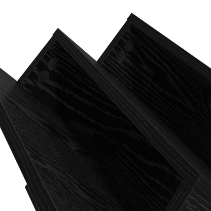 Magazine Rack Black Oak 53 x 40 x 28.5 cm Engineered Wood