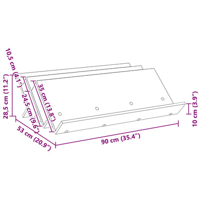 Magazine Rack White 90 x 53 x 28.5 cm Engineered Wood