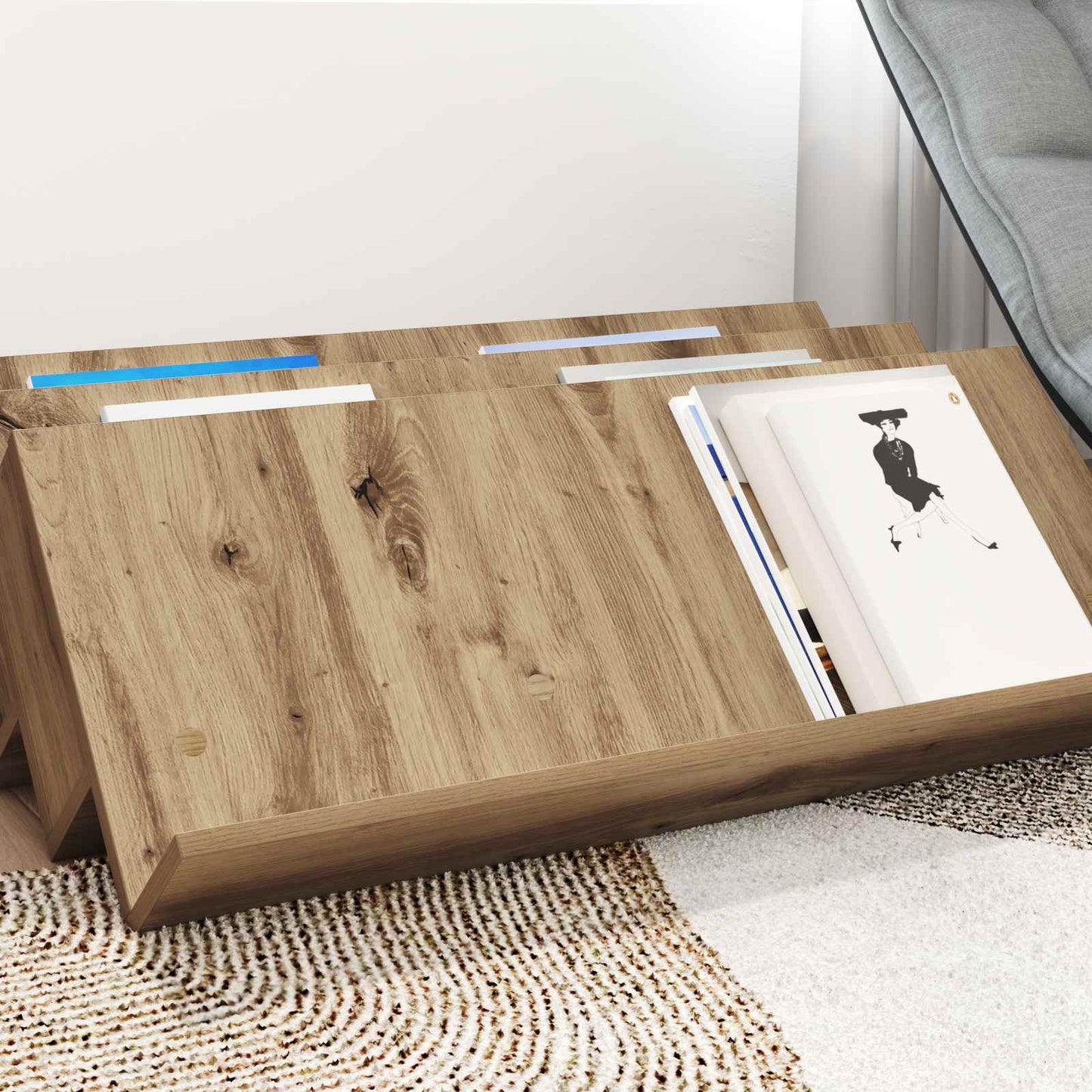 Magazine Rack Artisan Oak 90 x 53 x 28.5 cm Engineered Wood