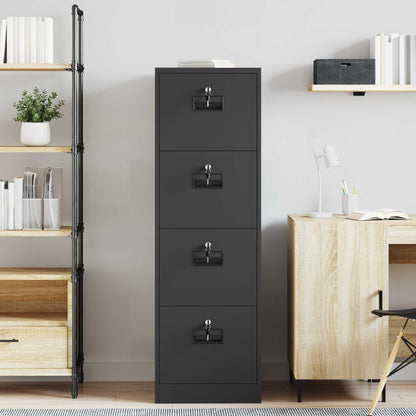 File Cabinet Geometric Black 44 x 50 x 139 cm Cold-Rolled Steel