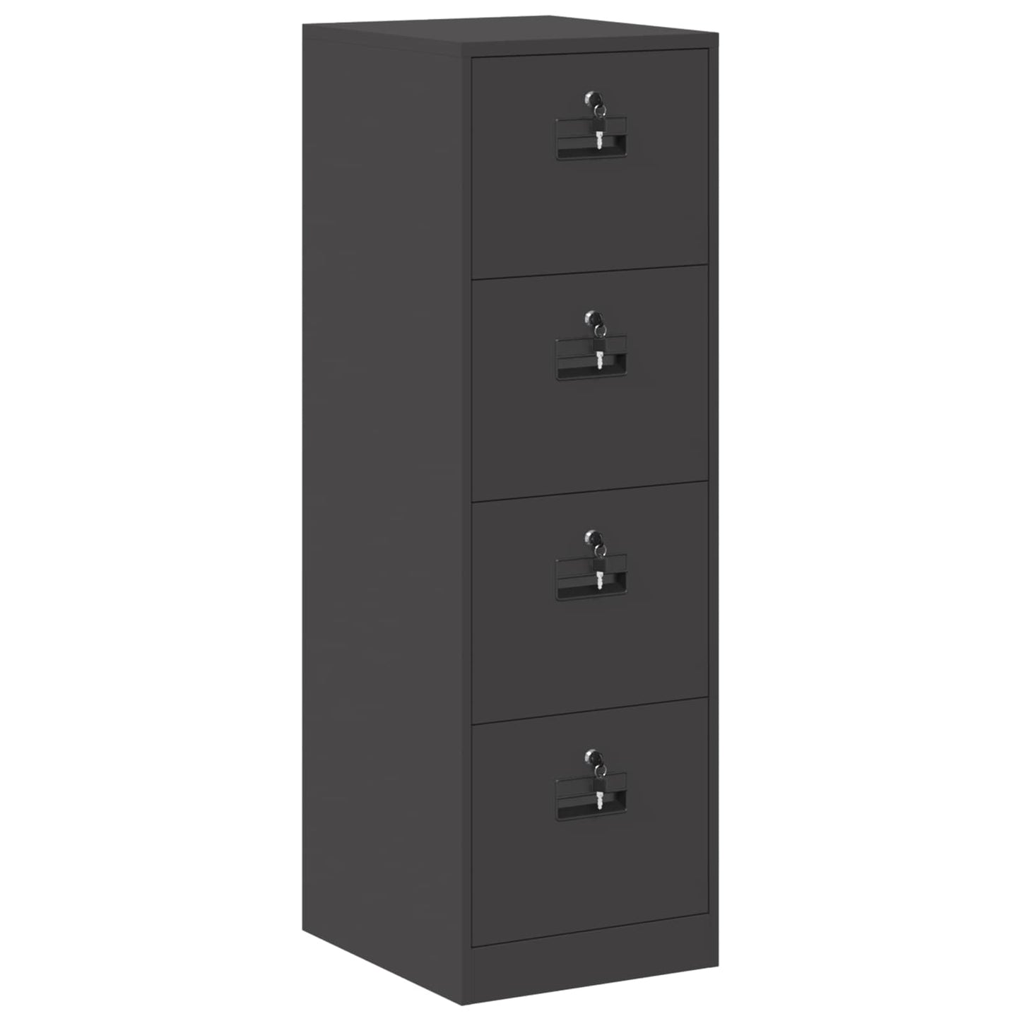 File Cabinet Geometric Black 44 x 50 x 139 cm Cold-Rolled Steel