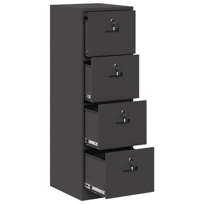 File Cabinet Geometric Black 44 x 50 x 139 cm Cold-Rolled Steel