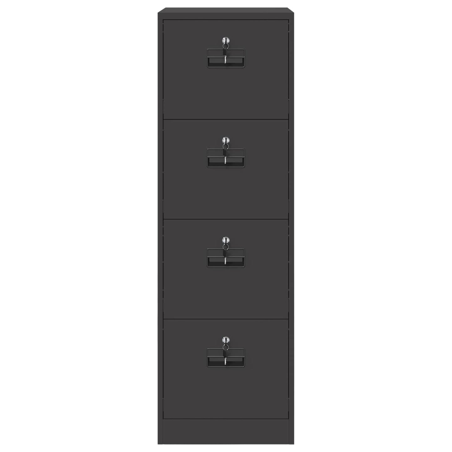 File Cabinet Geometric Black 44 x 50 x 139 cm Cold-Rolled Steel