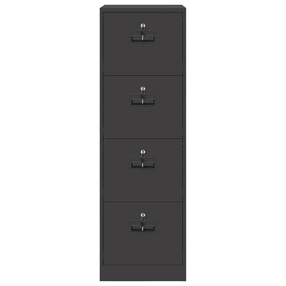 File Cabinet Geometric Black 44 x 50 x 139 cm Cold-Rolled Steel
