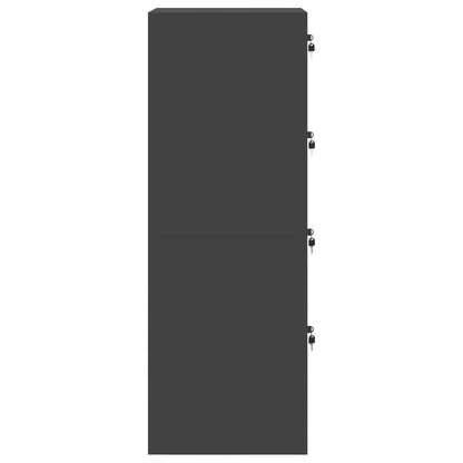File Cabinet Geometric Black 44 x 50 x 139 cm Cold-Rolled Steel