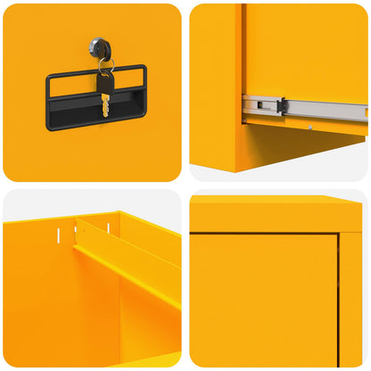 File Cabinet Mustard Yellow 44 x 50 x 139 cm Cold-Rolled Steel