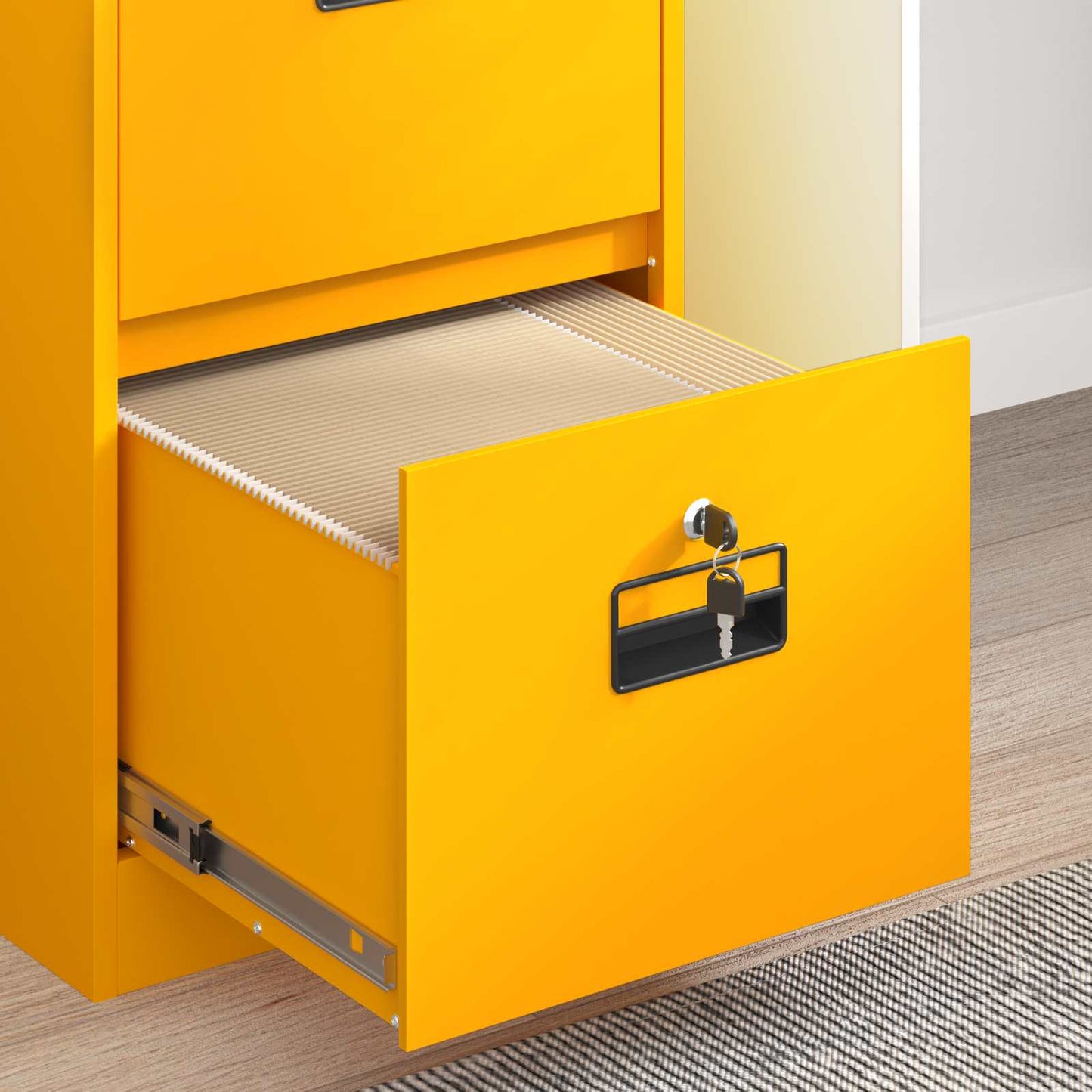File Cabinet Mustard Yellow 44 x 50 x 139 cm Cold-Rolled Steel